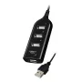 VAKOSS hub USB TC-234UX — 4-portowy hub USB 2.0, zasilanie DC (5V, 1A), czarny