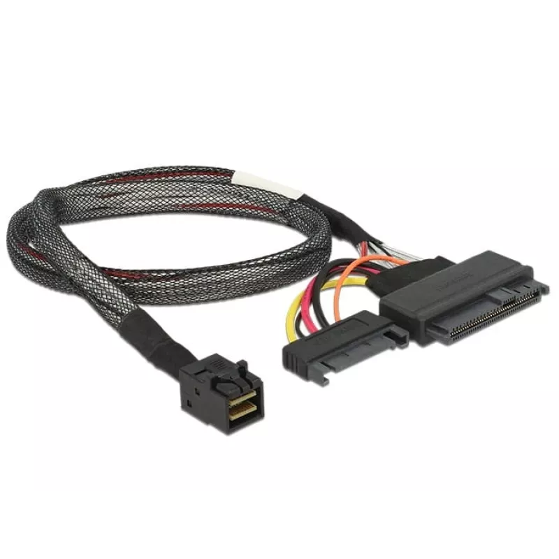 Delock Kabel SFF-8643 Stecker > U.2 SFF-8639 Buchse + SATA Stromanschluss 50 cm (84819)