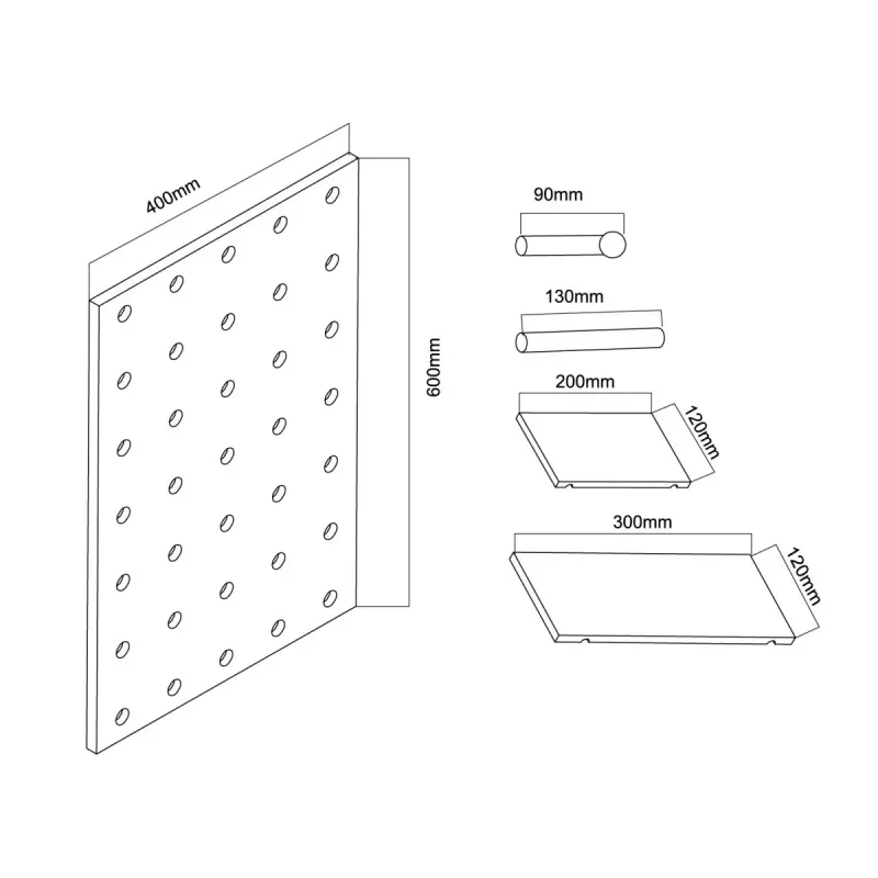Maclean MC-130 WD drewniana tablica organizer, 40x60 cm, maks. 20 kg
