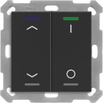 MDT BE-TAL550206.C1 Przycisk KNX Light 55 2-kanałowy RGBW Czarny mat sterowanie roletami przełączanie 1 (BE-TAL550206.C1)