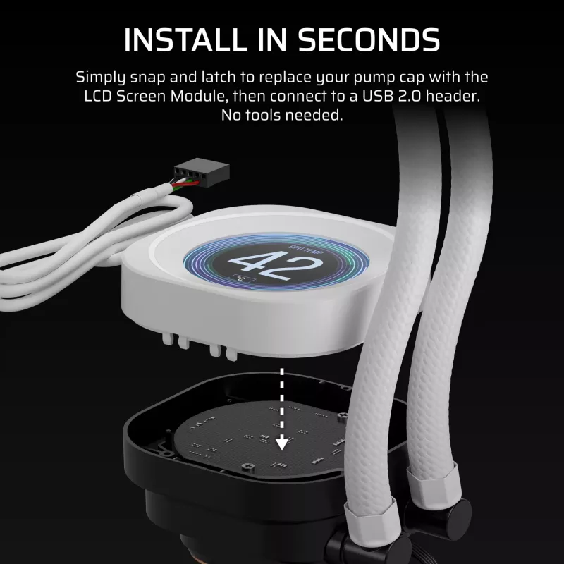 Wyświetlacz Corsair Nautilus RS Liquid Cooling System biały 78mm