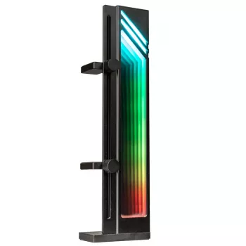 Wspornik podtrzymujący GPU Kolink Core Pro Aluminium z efektem lustra nieskończoności ARGB, regulowana wysokość, obsługuje do dwóch GPU, czarny