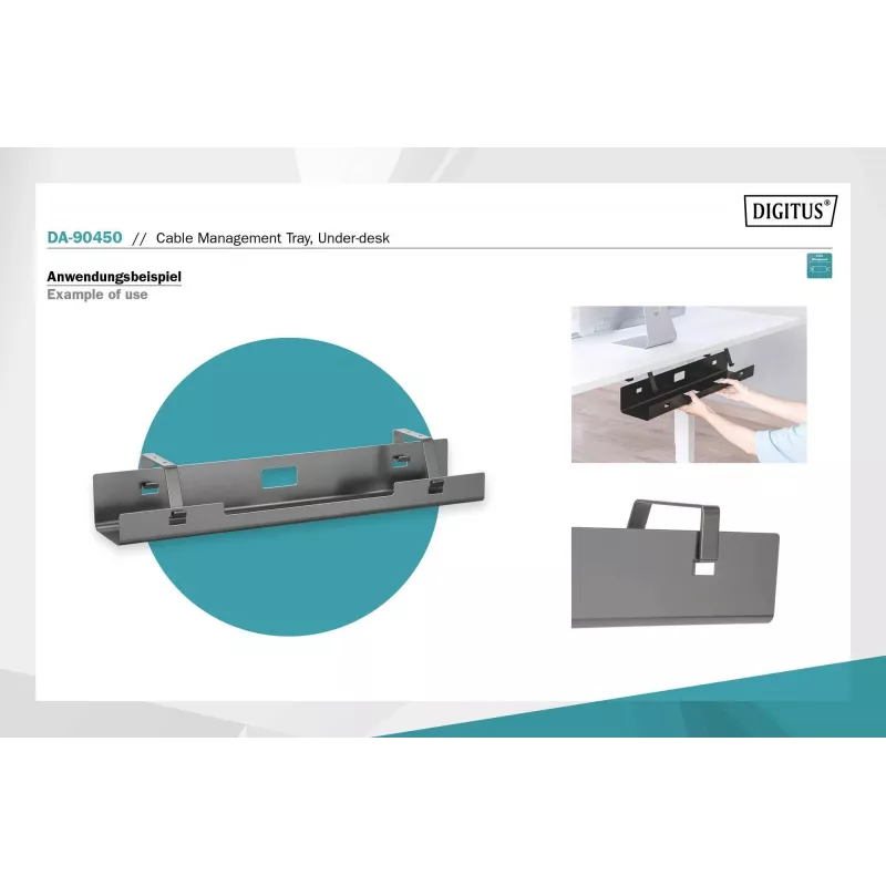Digitus DA-90450 Kabelmanagement-Wanne 600x135x108mm Czarny Stal 1