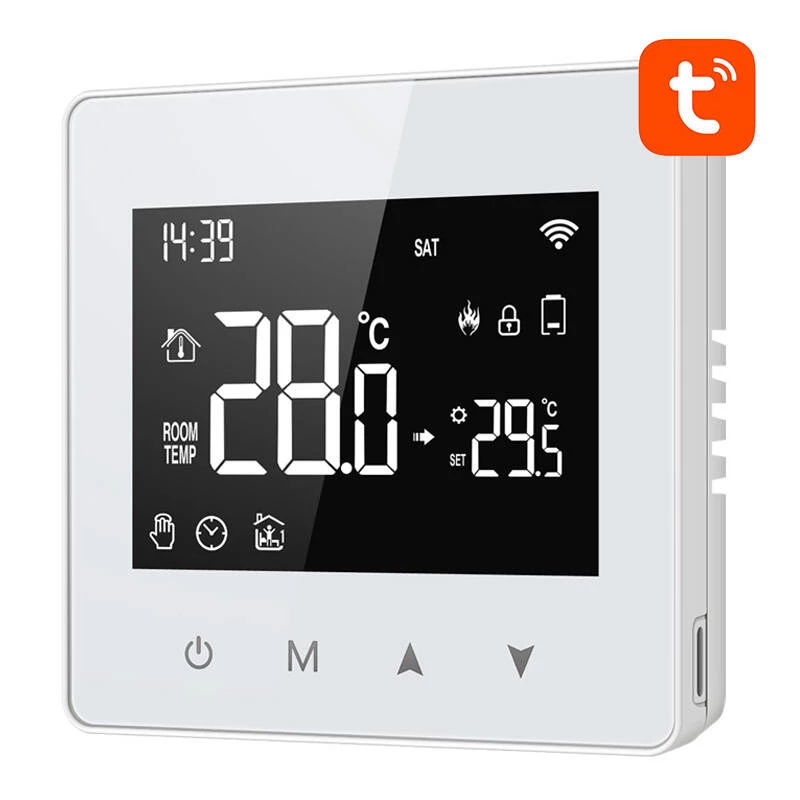 Inteligentny termostat Avatto ZWT198 ZigBee TUYA – termostat pokojowy z łącznością ZigBee, model ZWT198