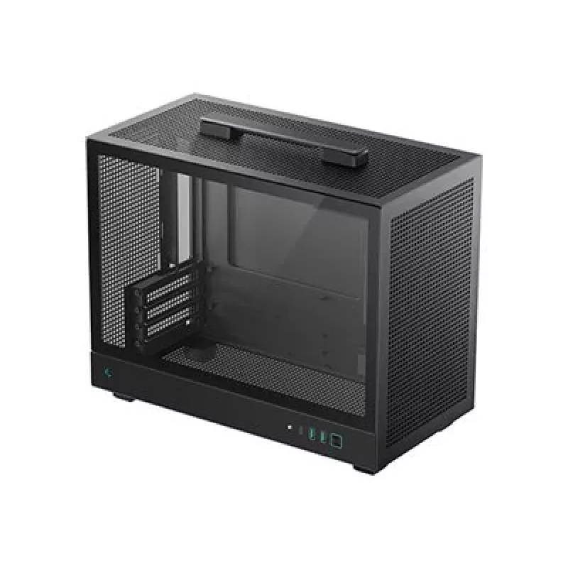 Obudowa komputerowa DeepCool CH160 PLUS Small Form Factor SFF ATX/mATX, szkło hartowane, USB-C, czarna