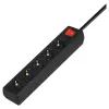 Listwa zasilająca SAVIO LZ-15 — 5 gniazd AC, uniwersalna wtyczka, kabel 5 m, 2500 W, 10 A, czarna