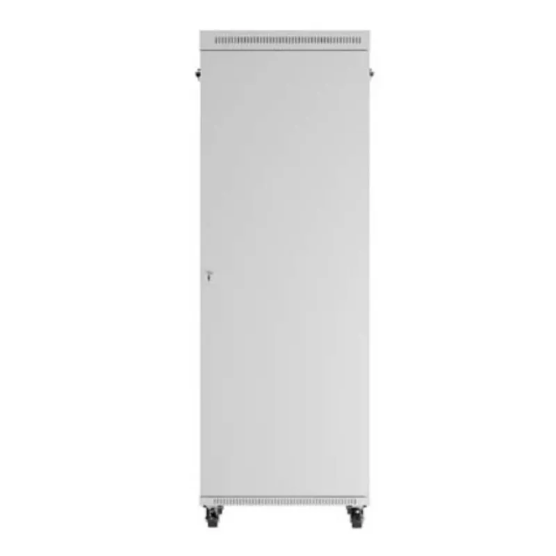 Szafa rack LANBERG FF01-8047-12SL 47U 800x1000 mm szara z przednimi i tylnymi drzwiami szklanymi oraz miejscem na panel LCD