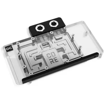 Blok wodny karty graficznej Alphacool Core RX 9070 XT Hellhound+ Transparent Chrome z backplate