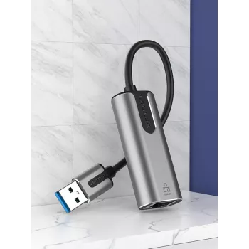 Vention USB 3.0-A – adapter Gigabit Ethernet szary 0,15 m, stop aluminium