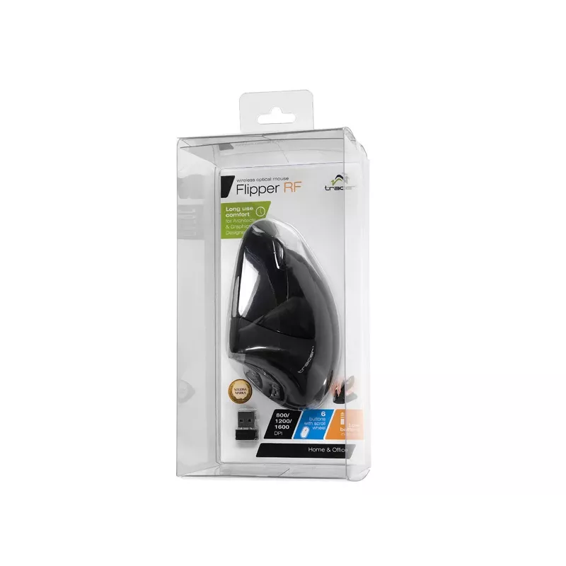 Mysz Tracer Flipper praworęczna RF Wireless Optyczna 1600 DPI