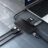 Stacja dokująca do laptopa AUKEY CB-C71 — 3x USB‑C (USB 3.2 Gen1), HDMI, RJ‑45, MicroSD, USB PD 100 W, kabel 0,15 m, czarna