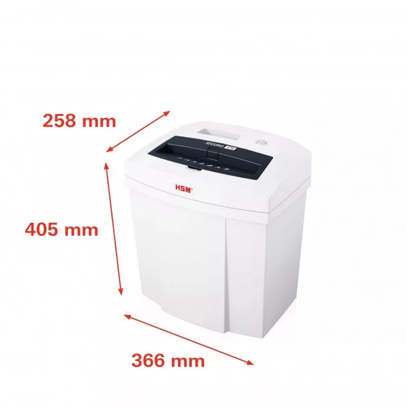 Niszczarka dokumentów HSM SECURIO C14, cięcie paskowe, 22,6 cm, biała