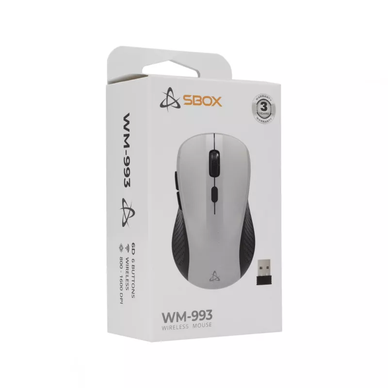 Mysz SBOX WM-993 srebrna USB Type-A