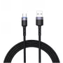 Kabel do transmisji danych Tellur USB na Type-C LED w oplocie nylonowym 1.2 m Czarny