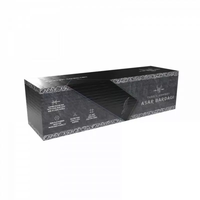 L33T Gaming 160406 Asar Bardagi XXL RGB Podkładka pod mysz gamingowa, szybka powierzchnia. 920 x 294 x 3 mm, Czarny