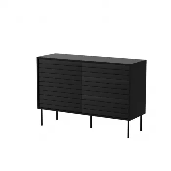 Komoda cama meble CORTINA 1D3S 120x40x81 cm, czarna, 3 szuflady, płyta wiórowa
