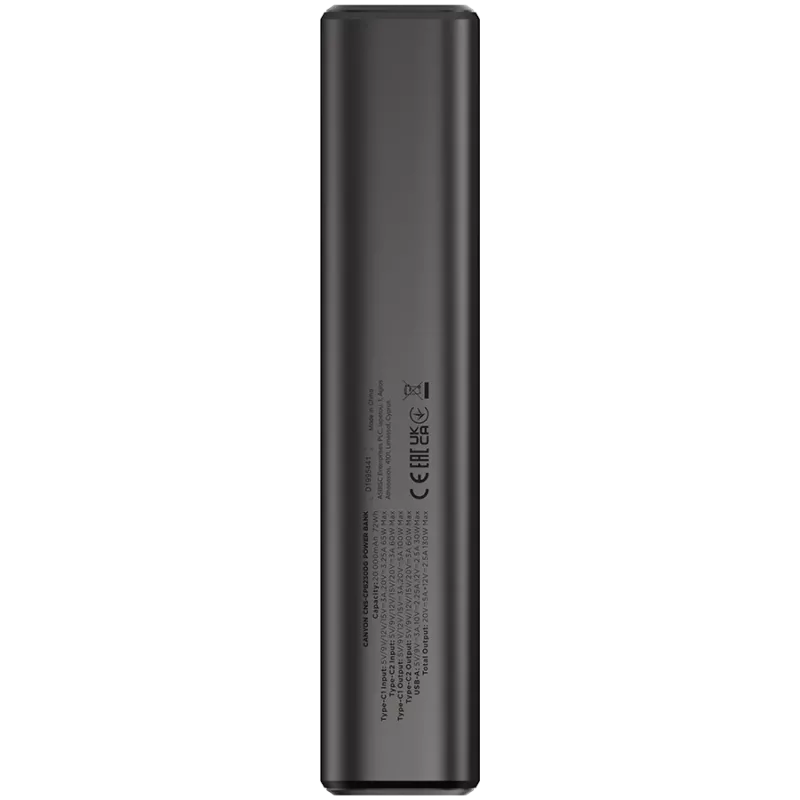 Canyon OnPower 230 TFT powerbank, 20000 mAh, PD 130 W, 2x USB-C + USB-A, metalowa obudowa, ciemnoszary