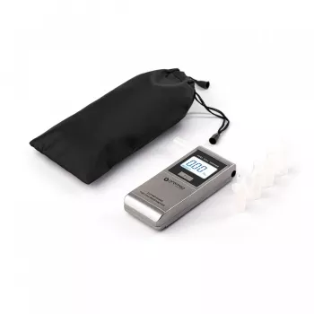 Alkomat ORO‑MED X12 PRO srebrny — alkomat bezdotykowy, zakres 0–4 g/L, LCD, baterie AAA