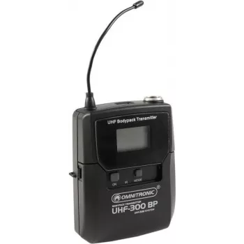 Bezprzewodowy mikrofon Omnitronic UHF-300 nadajnik beltpack 823–832 / 863–865 MHz