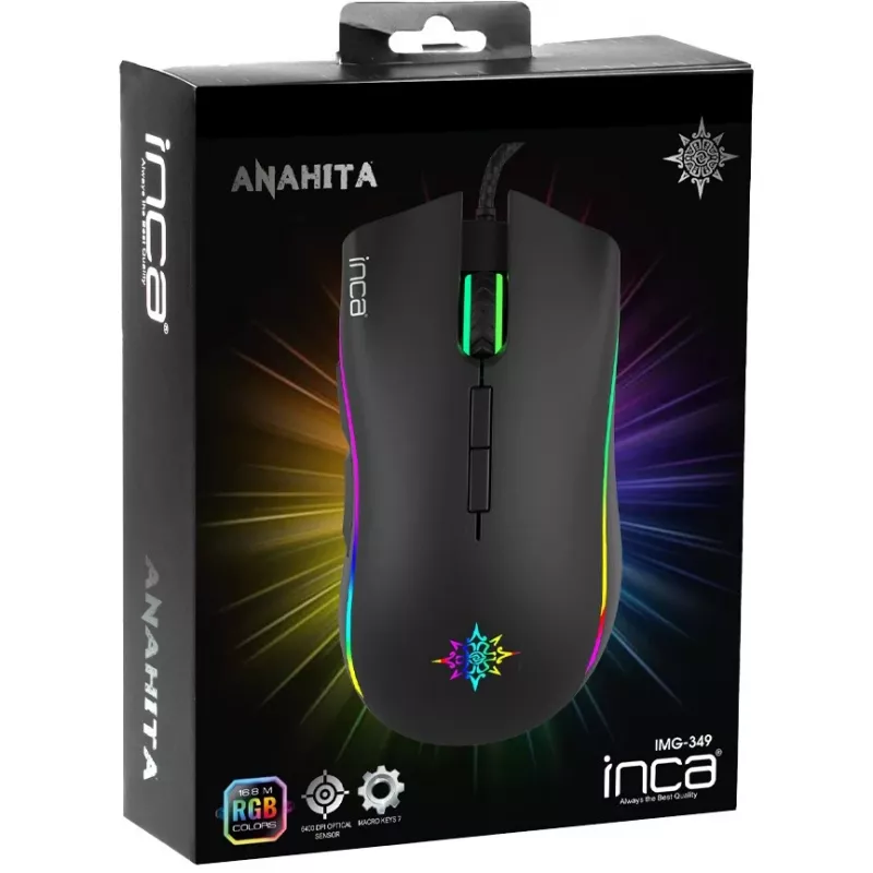 INCA Cian INCA ANAHITA RGB MAKRO KLAWISZE PROFESJONALNA MYSZ DO GIER