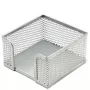 Pudełko na karteczki Forpus, 9,5x9,5 cm, srebrne, perforowany metal 1005-007