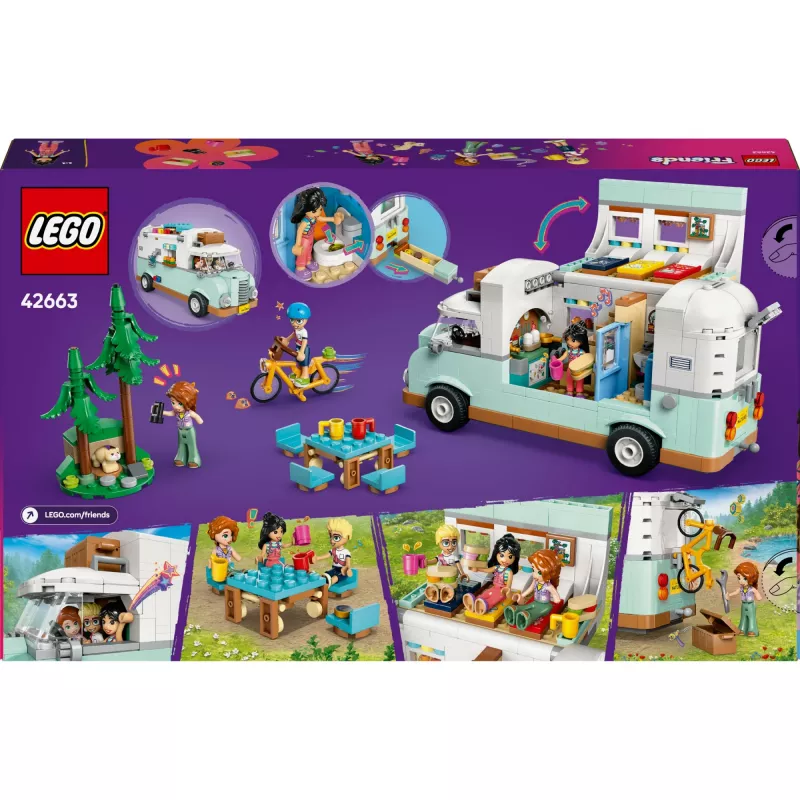 Zestaw LEGO Motor Home 42663 — kamper LEGO Friends, 778 elementów, 3 minilaleczki, od 7 lat