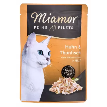 Mokra karma dla kota Miamor Fine Fillets in Jelly 100 g — ryba i kurczak, saszetka 100 g