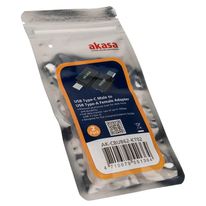 adapter złącza USB Type-C USB Type-A Akasa AK-CBUB62-KT02