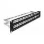 DeLOCK 19-calowy panel krosowy Keystone 48-portowy z odciążkami 2U czarny