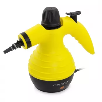 Przenośny myjka parowa ESPERANZA EHS001 — 0,35 l, 900 W, 3 bar, 115°C, 40 g/min, w zestawie dysze do podłóg/tapicerki/szczotki