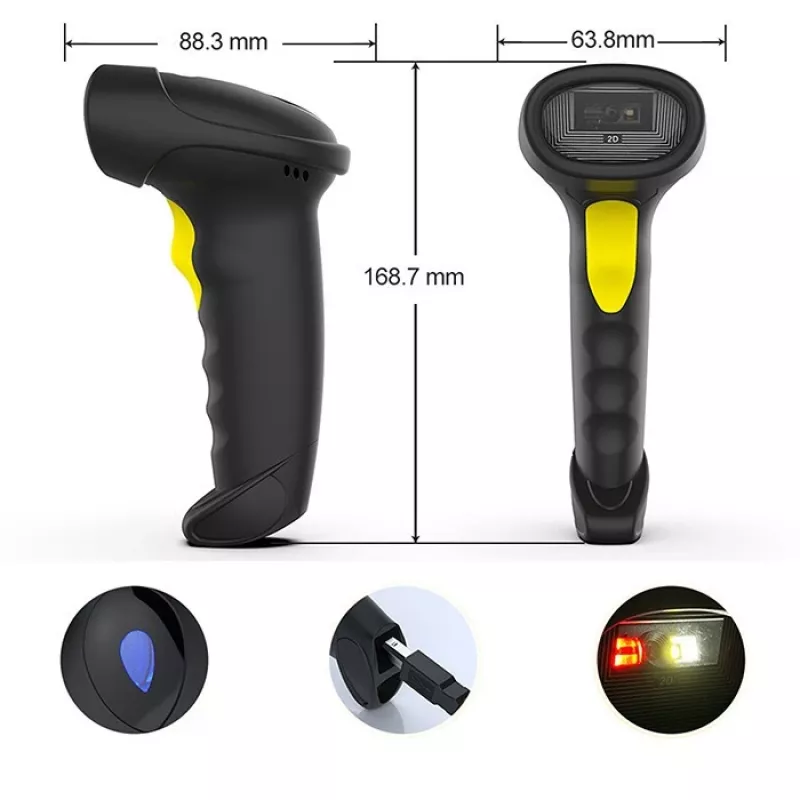 Czytnik kodów kreskowych QOLTEC 50880 1D/2D USB — ręczny skaner z interfejsem USB