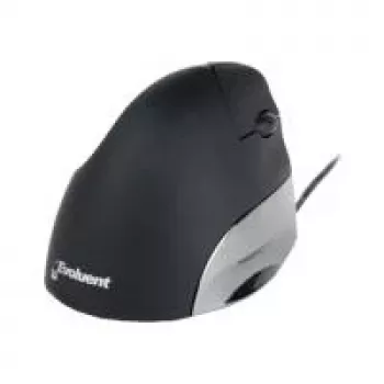 BakkerElkhuizen Evoluent Standard, praworęczna, konstrukcja pionowa, optyczna, USB Type-A, 1500 DPI, czarny, szary, srebrny