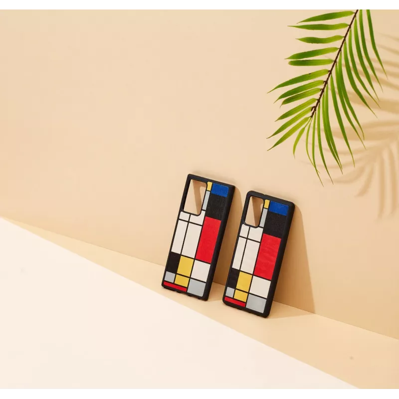 Ochronne drewniane etui na smartfona Man and Wood Galaxy Note 20 Mondrian Wood Czarny
