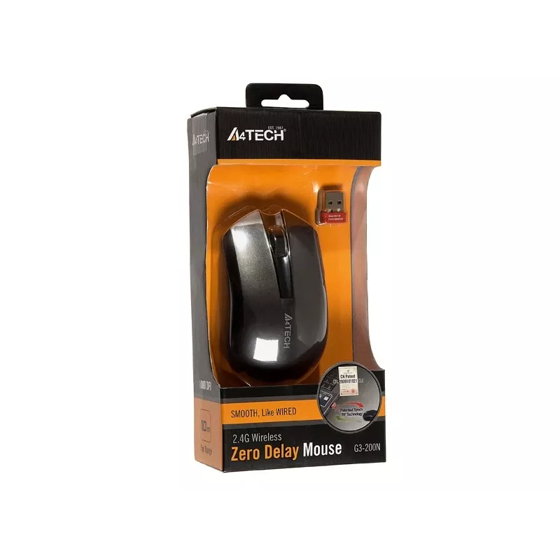 A4Tech G3-200N Mysz Podróżna Symetryczna RF Bezprzewodowa V-Track 1000 DPI