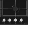 Gas hob Gorenje GT641KB, built-in 60 cm, 4 gas zones, tempered glass, cast iron grates, rotary knobs