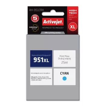 Activejet AH-951CRX Tusz (zamiennik dla HP 951XL CN046AE; Premium; 25 ml; cyjan)