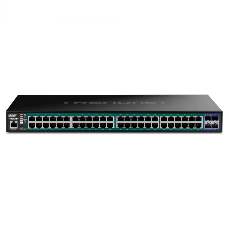 TRENDnet 52-portowy gigabitowy inteligentny przełącznik sieciowy Web Smart 740W PoE+ z 10G - przełącznik - 1 Gbps
