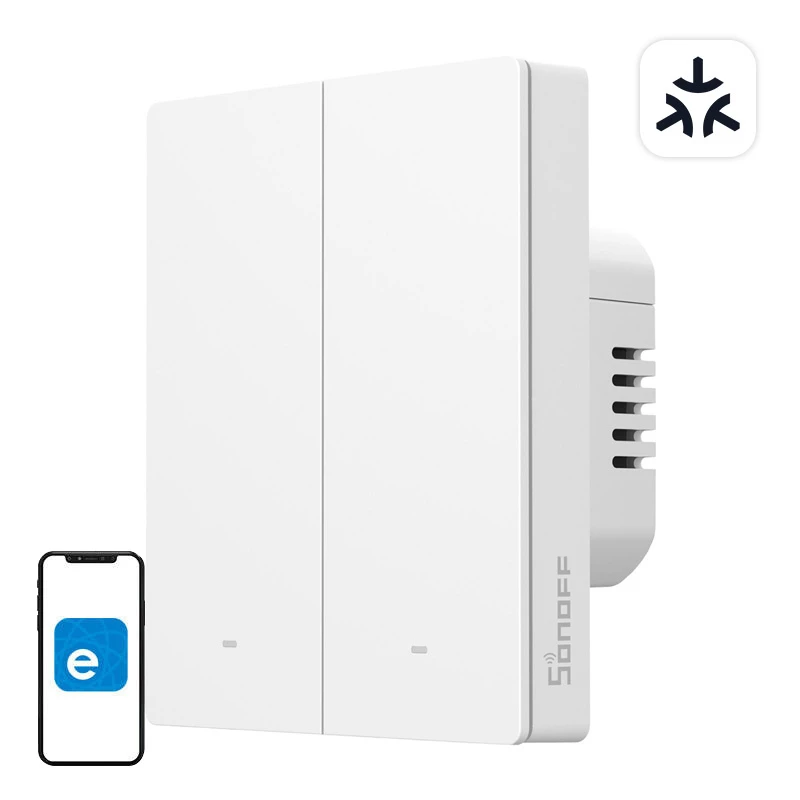 WiFi inteligentny przełącznik ścienny Sonoff M5-2C-80W 2-kanałowy do ramki