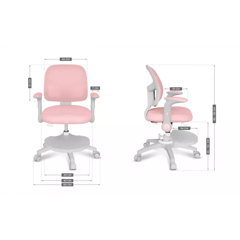 Junior 5.0 Pink fotel obrotowy