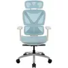 Ergonomiczne krzesło biurowe thunder x3 TEGC-3073102.B1 — tapicerka biało-niebieska, regulowane podłokietniki, wysokie oparcie