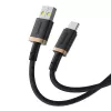 Baseus Dura USB Typ A na Typ C 60 W szybki kabel do ładowania 2 m Czarny, Złoty