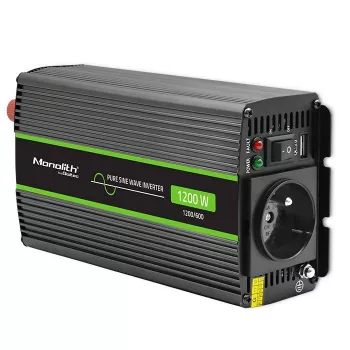 Przetwornica samochodowa Qoltec Monolith 1200 W Czarna 12 V