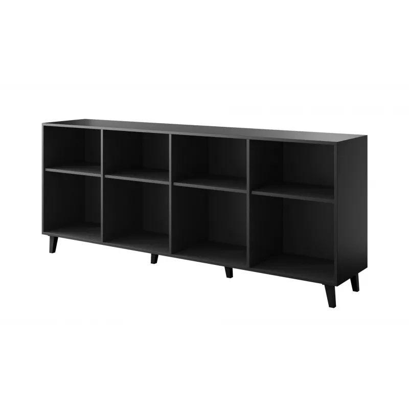 Komoda Cama Meble ETNA 2000×420×820 mm, czarny mat, płyta wiórowa