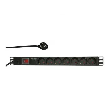 Listwa przeciwprzepięciowa LogiLink PDU7C01 czarna 7 gniazd AC 230 V 2 m