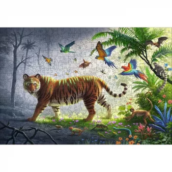 Drewniane puzzle Tygrys w dżungli (505 elementów)