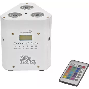 Battery-powered Trusslight EUROLITE AKKU TL-3 TCL QuickDMX ws — przenośna bezprzewodowa oprawa oświetleniowa