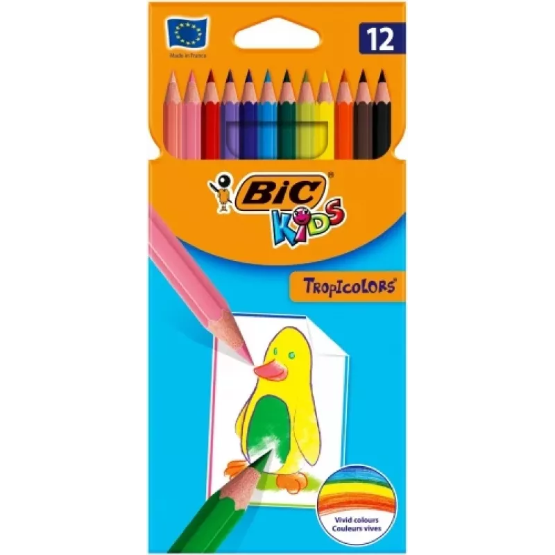 Kredki ołówkowe BIC TROPICOLORS 12 kolorów 022503