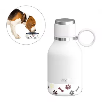 Miska dla psa Asobu SDB1 biały 1000ml wewnętrzna/zewnętrzna