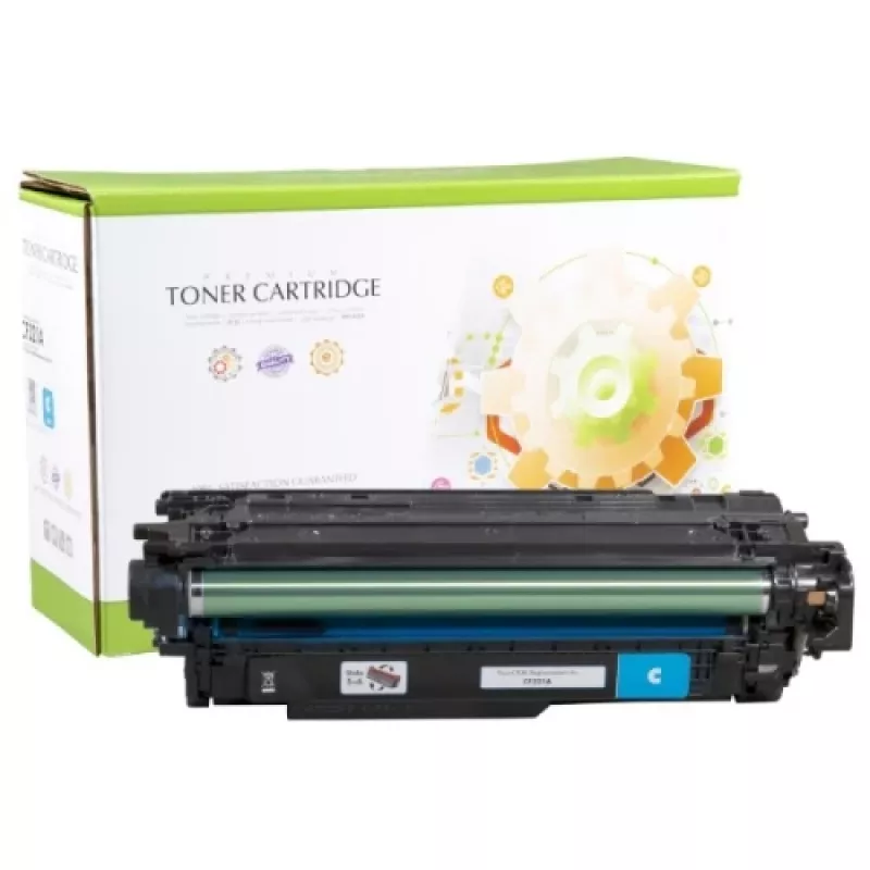 Zgodny z zamiennikiem Static Control toner HP 653A (CF321A), cyjan