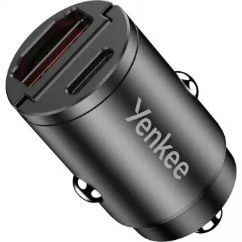 Ładowarka samochodowa YENKEE CAR 02 Power Delivery 30W z portami USB-A i USB-C